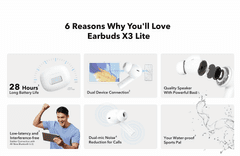 Honor EarBuds X3 Lite bluetooth slušalke bele